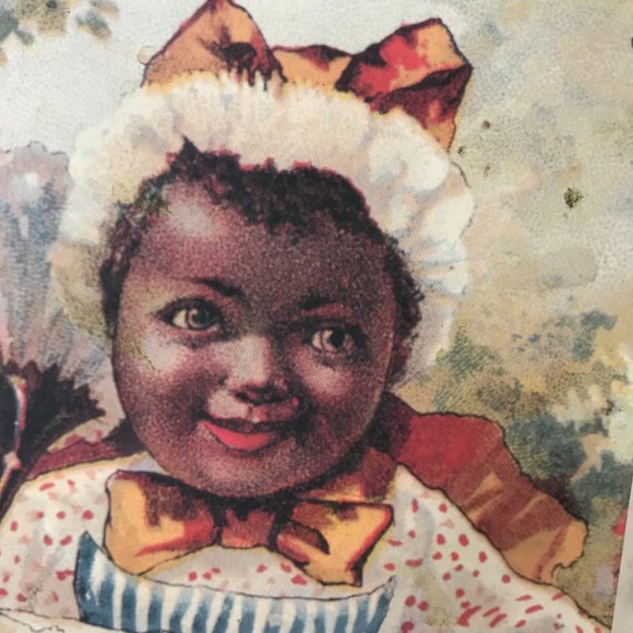 Vtg Gold Medal Vanilla Reproduction Tin 9x6" Advertising Sign African Amer Girl - Picture 2 of 6